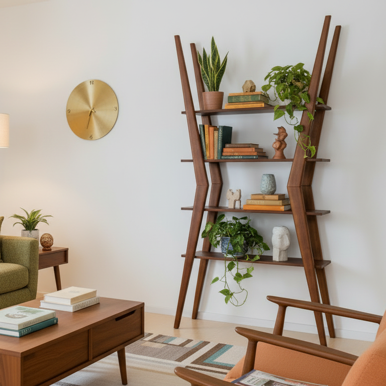 Mid Century Modern Bookcase | The X – Duck Woodworks