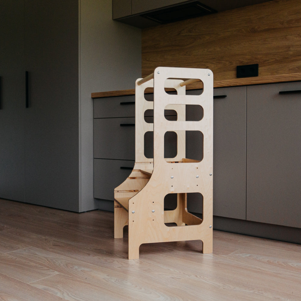 Adjustable height kitchen tower
