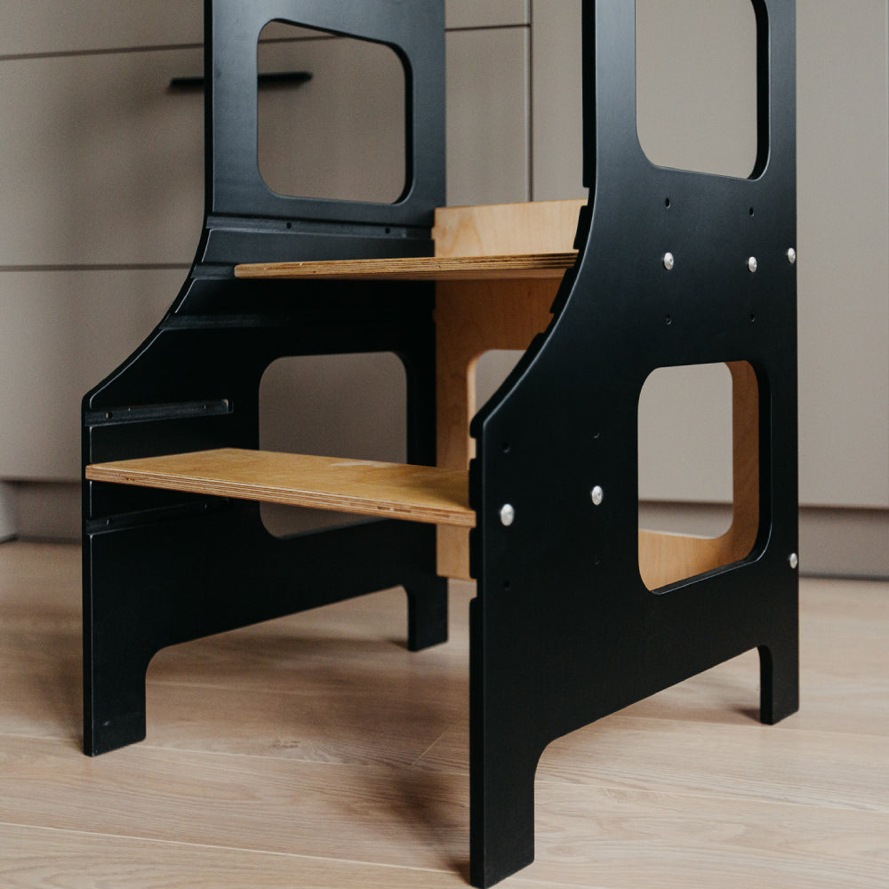 Adjustable height kitchen tower