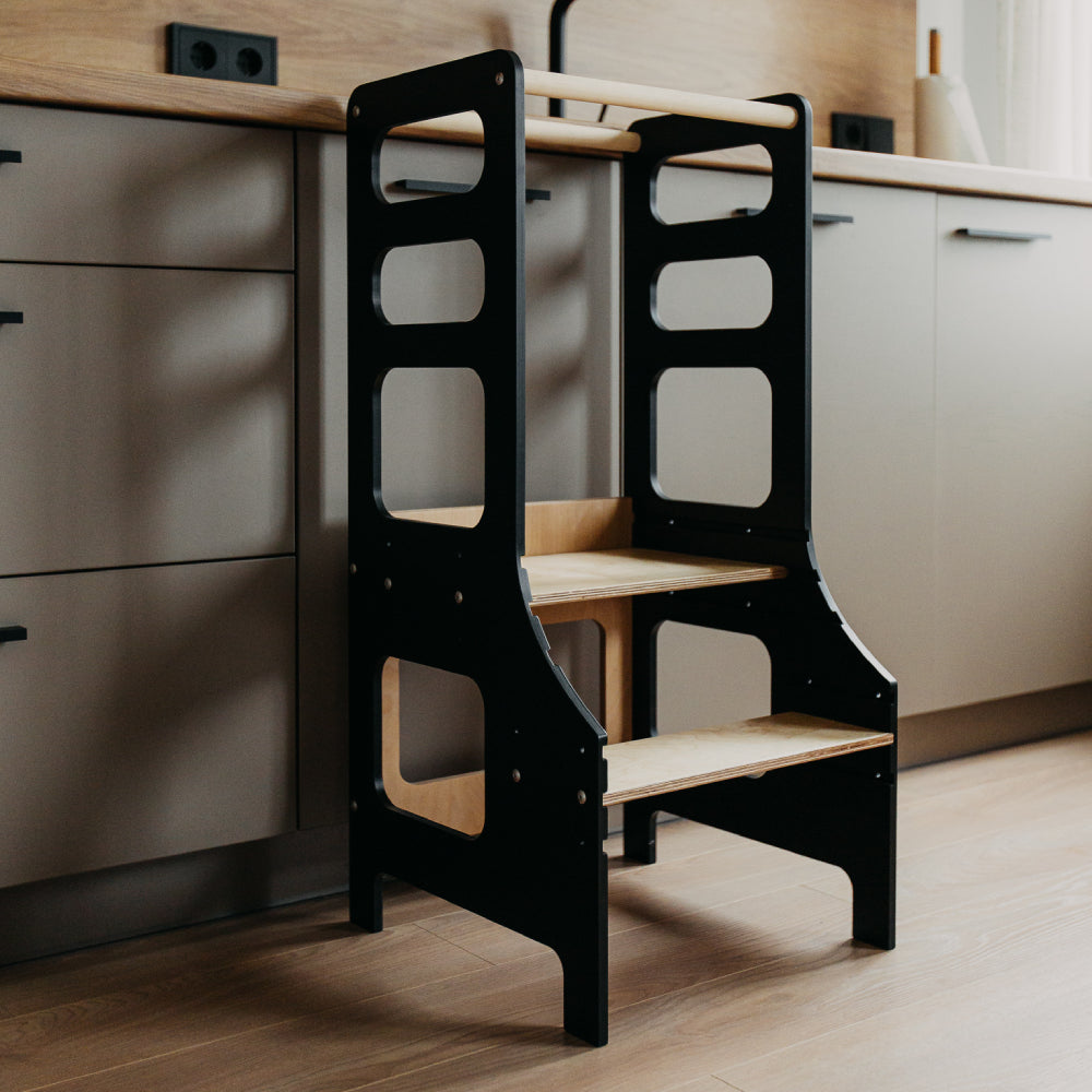 Adjustable height kitchen tower