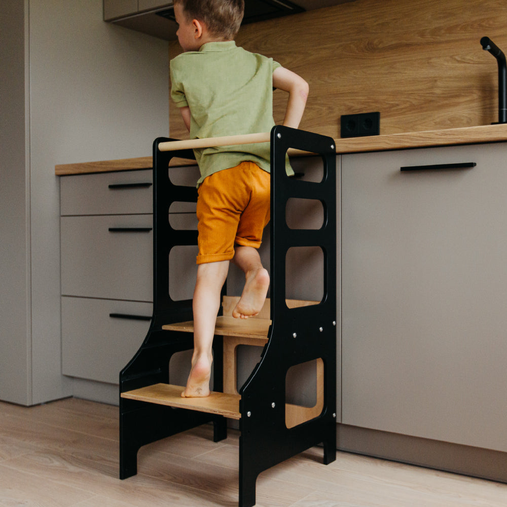 Adjustable height kitchen tower