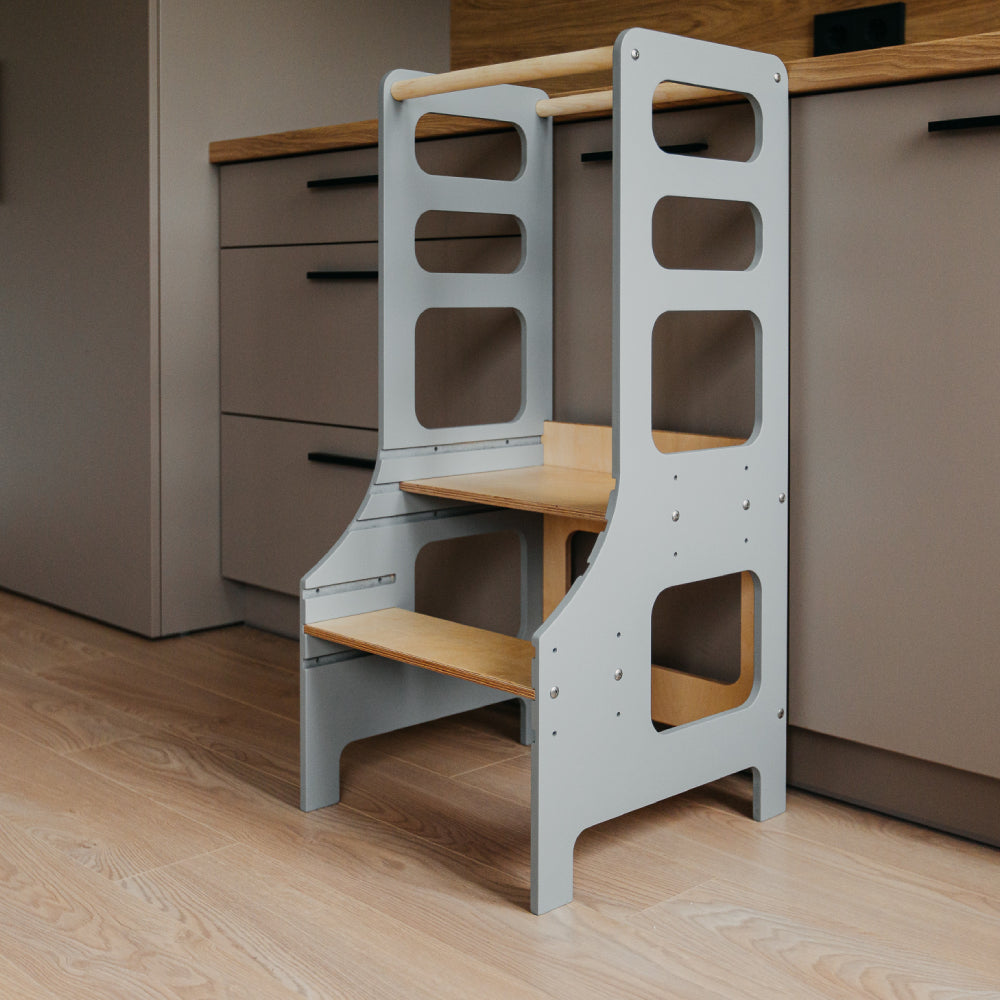 Adjustable height kitchen tower