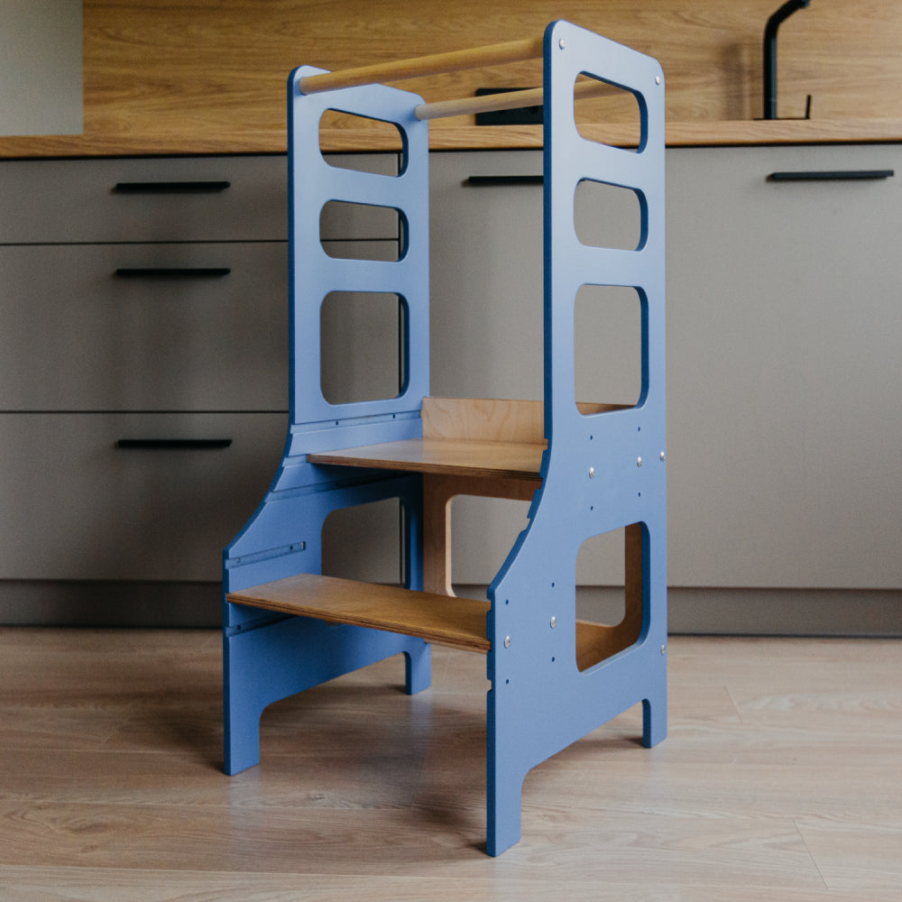 Adjustable height kitchen tower