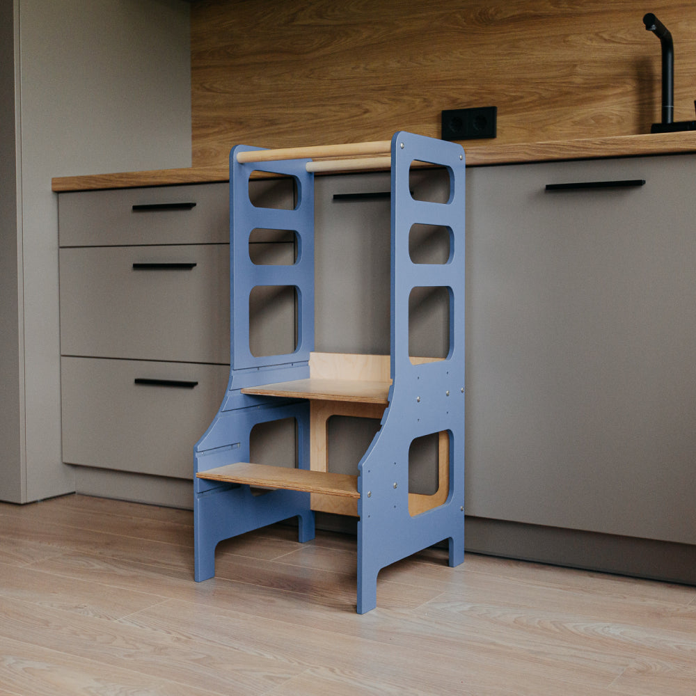 Adjustable height kitchen tower