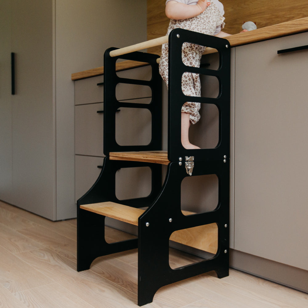 Foldable Kitchen Tower With a Slide