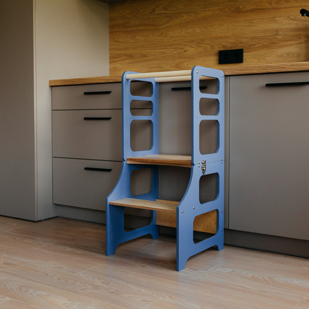 Foldable Kitchen Tower With a Slide