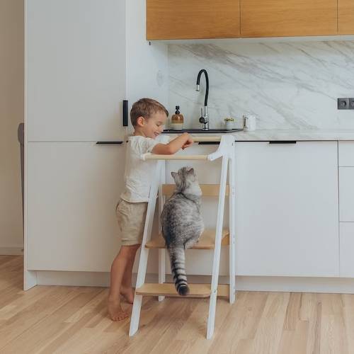 Folding Kitchen Tower - Duck Woodworks