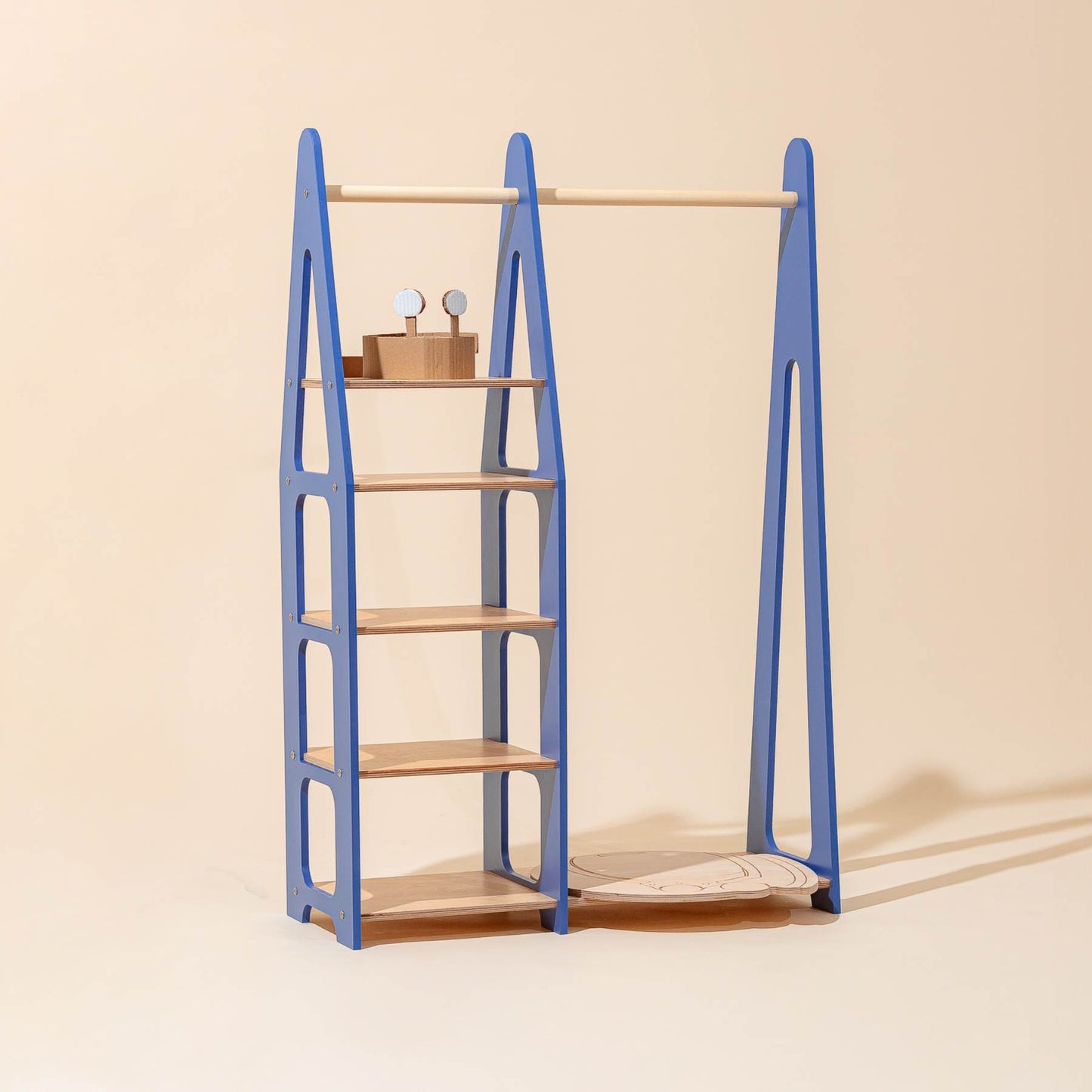 Clothing Rack with shelves on the side