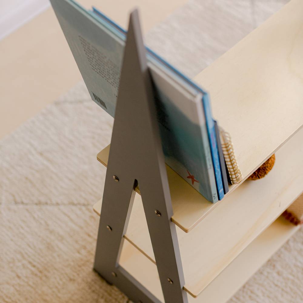 Triangle shaped wooden shelf