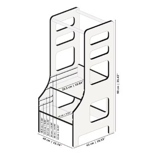 Adjustable height kitchen tower - Duck Woodworks