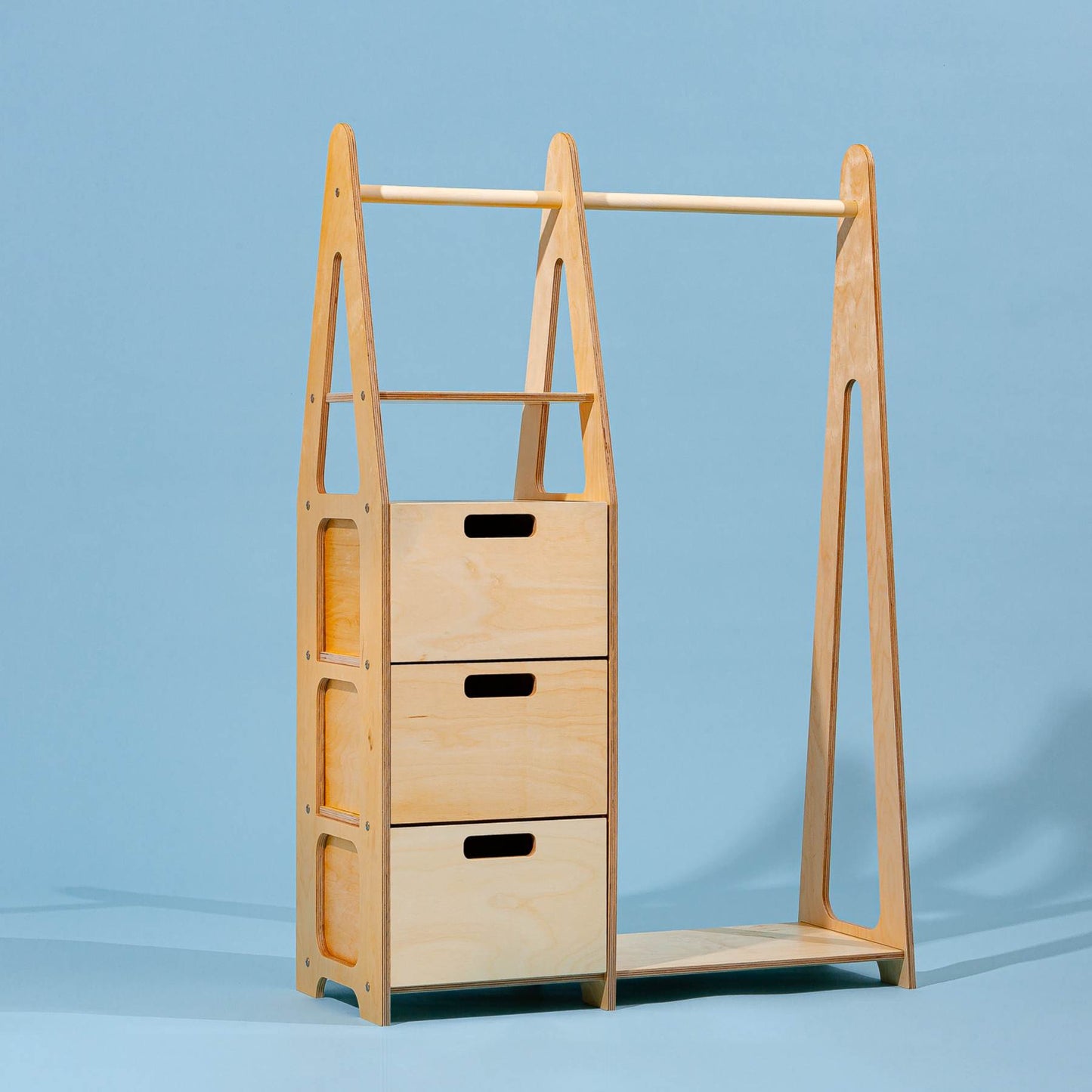 Clothing Rack with drawers (rectangular holes)