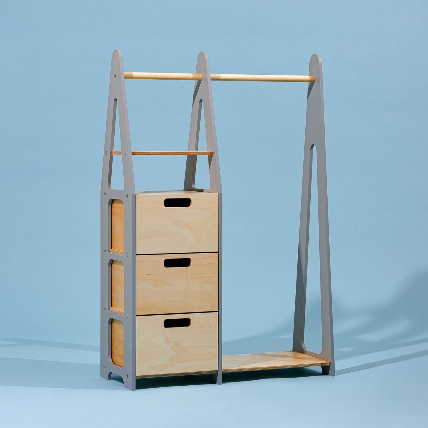 Clothing Rack with drawers (rectangular holes)