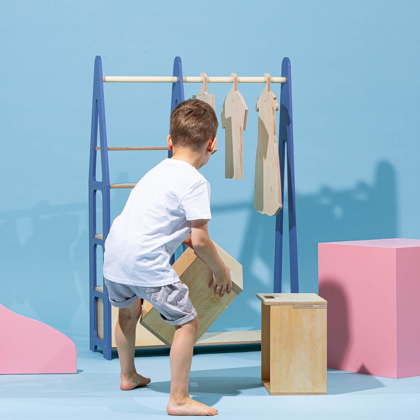 Clothing Rack with drawers (rectangular holes)