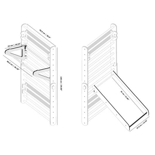 Climbing Triangle - Swedish Ladder set with a slide