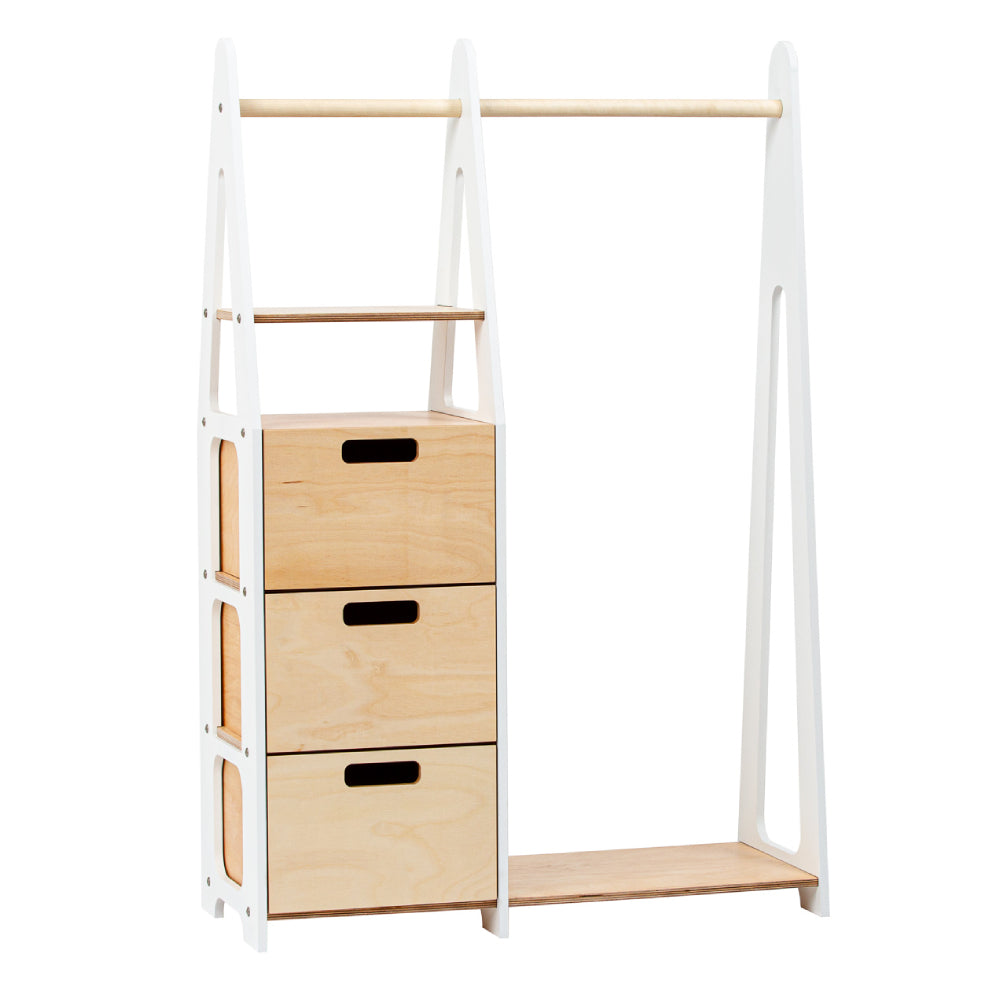 Clothing Rack with drawers (rectangular holes)