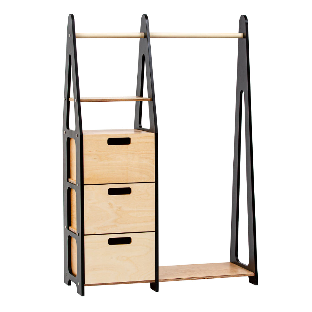Clothing Rack with drawers (rectangular holes)