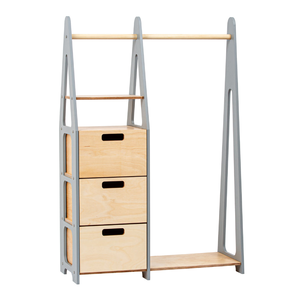Clothing Rack with drawers (rectangular holes)