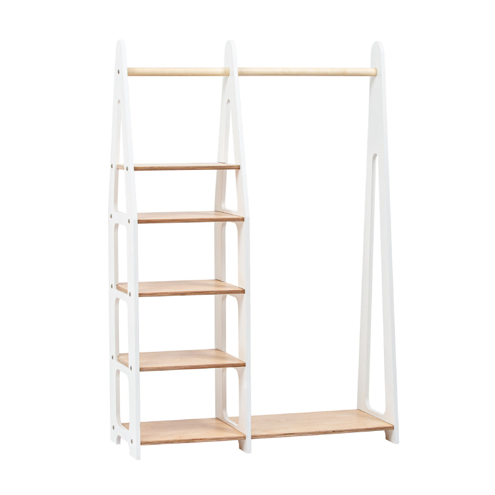 Clothing Rack with shelves on the side
