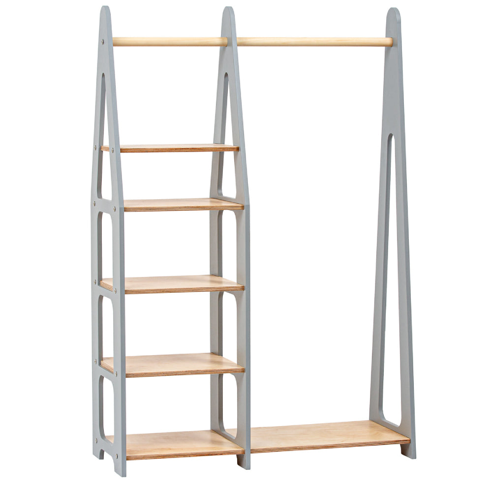 Clothing Rack with shelves on the side