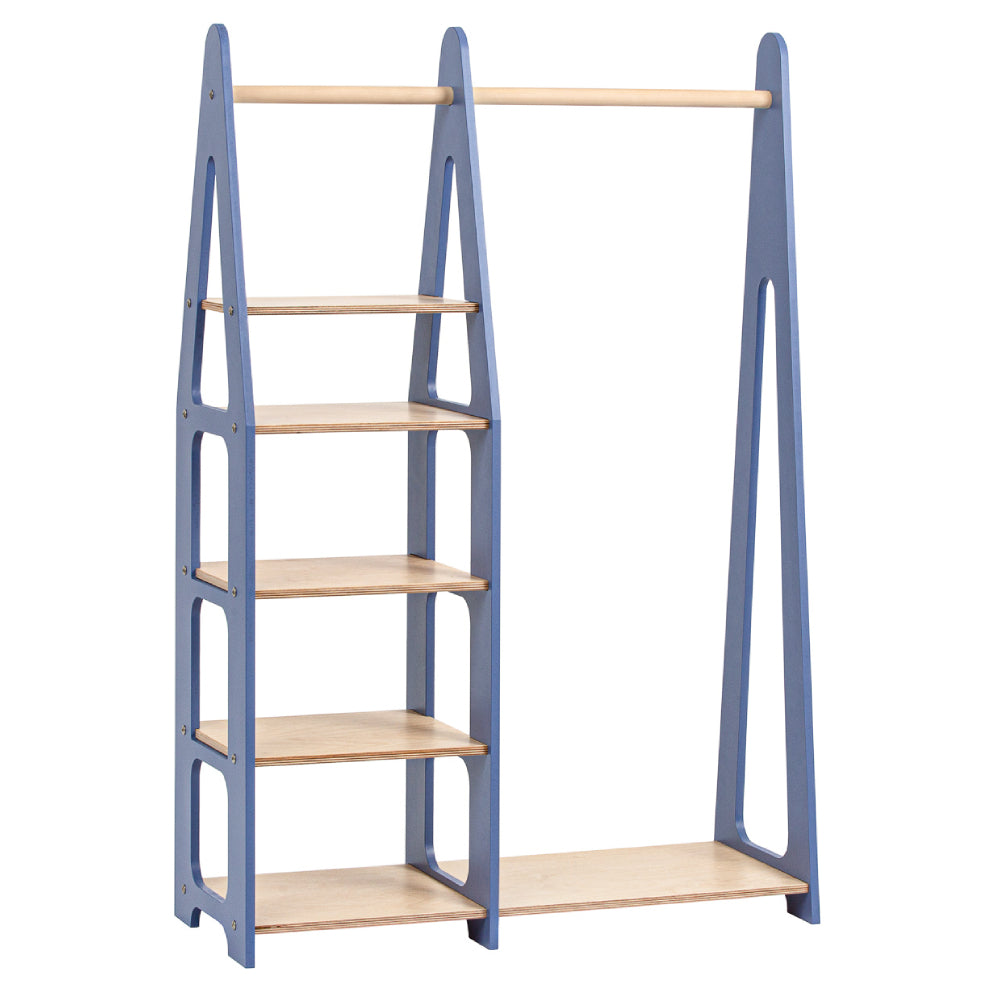 Clothing Rack with shelves on the side
