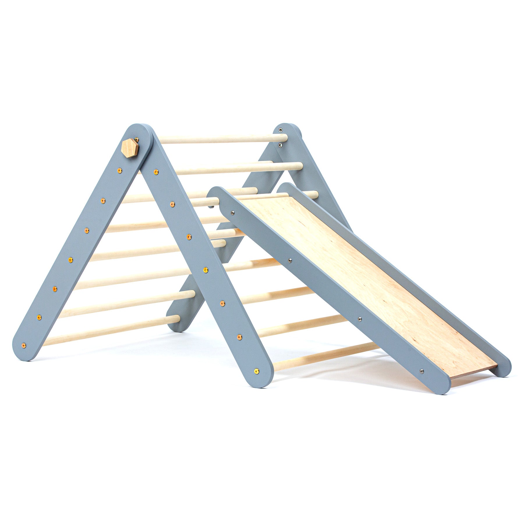 Climbing Triangle with a slide - Duck Woodworks