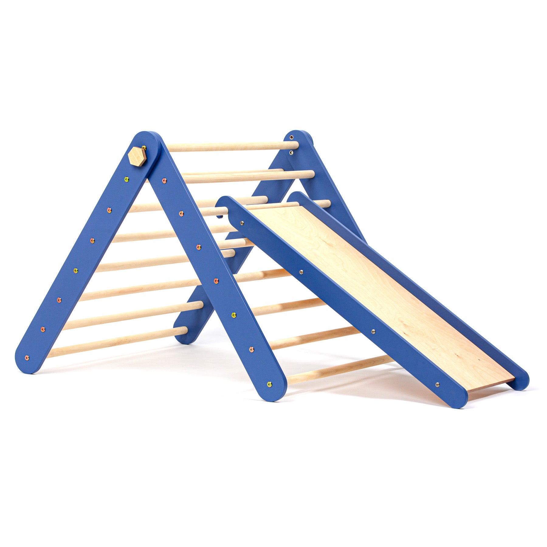 Climbing Triangle with a slide - Duck Woodworks