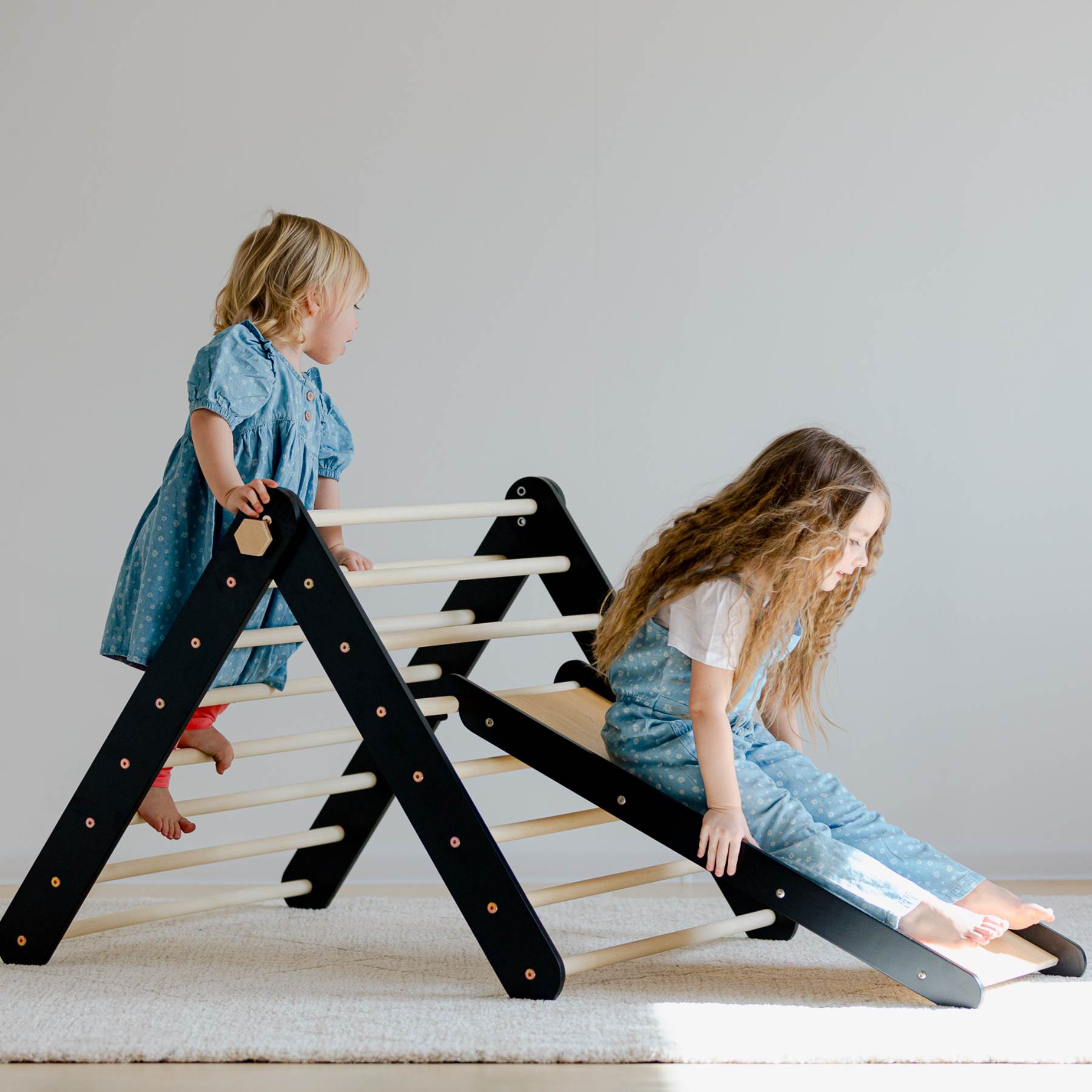 Climbing Triangle with a slide - Duck Woodworks