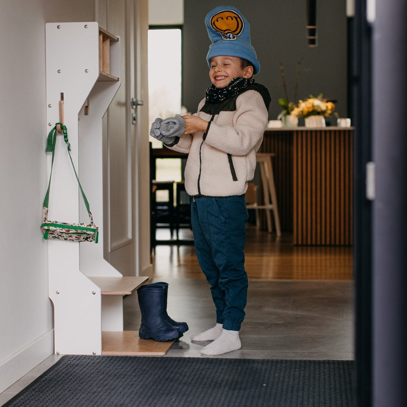 Children's Outwear Organizer – Sturdy Wood Frame Wardrobe - Duck Woodworks