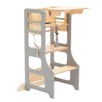 Foldable kitchen tower high chair