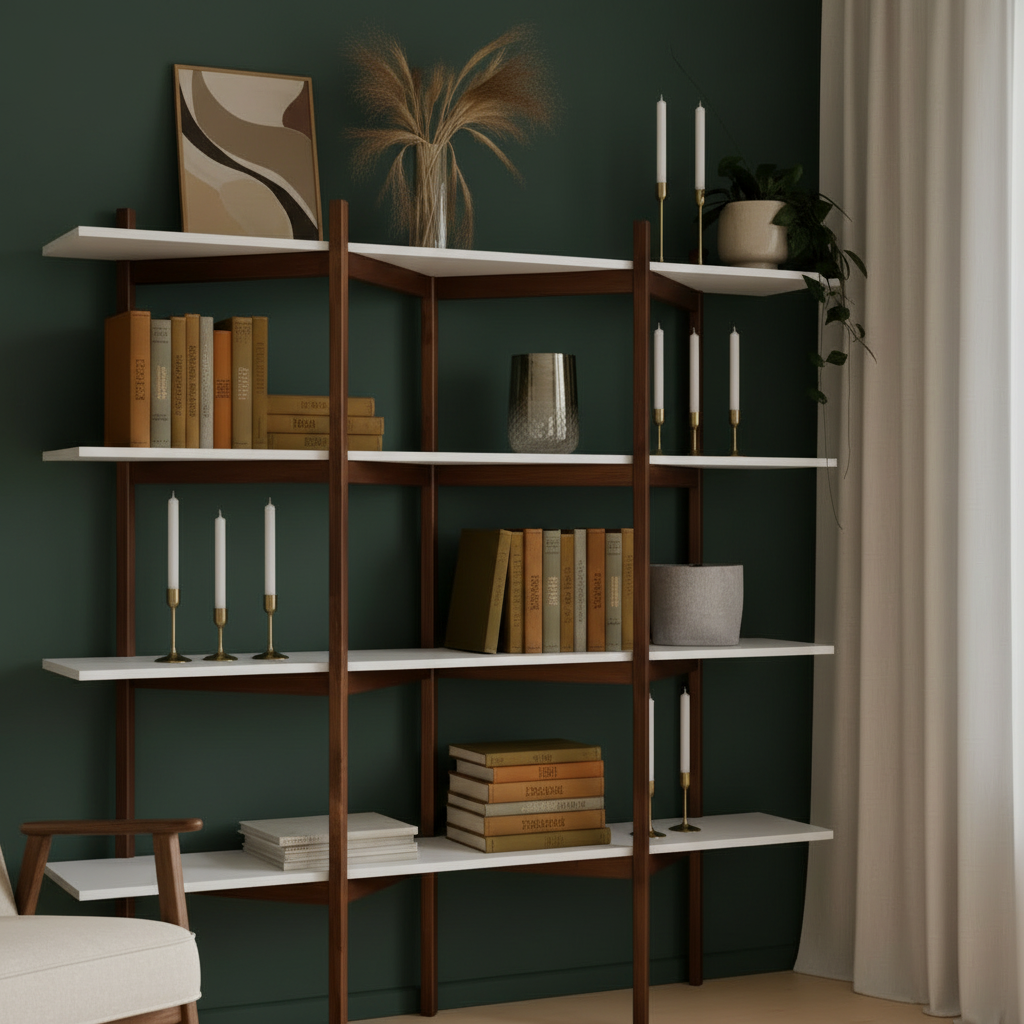 Bücherregal im Mid-Century-Modern-Stil