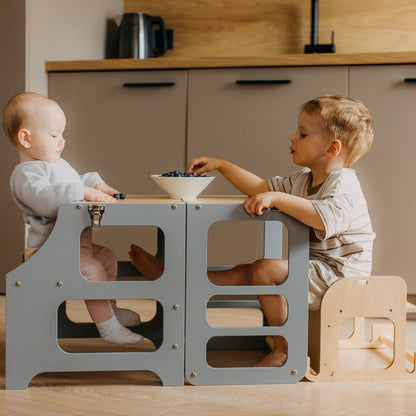 Foldable kitchen tower high chair