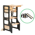 Foldable kitchen tower high chair with a slide - Duck Woodworks