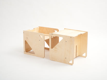 2-in-1 Table and Cube Chair