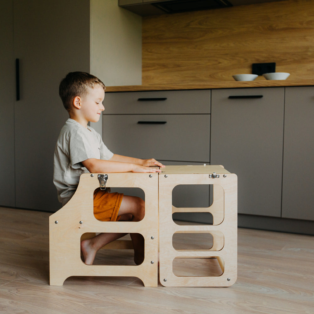 Foldable kitchen tower high chair