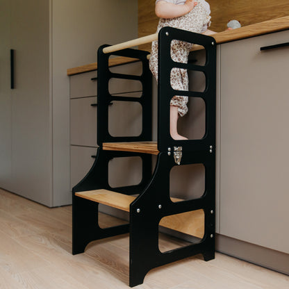 Foldable kitchen tower high chair