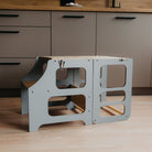 Foldable Kitchen Tower With a Slide - Duck Woodworks