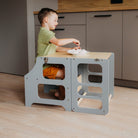 Foldable kitchen tower high chair - Duck Woodworks