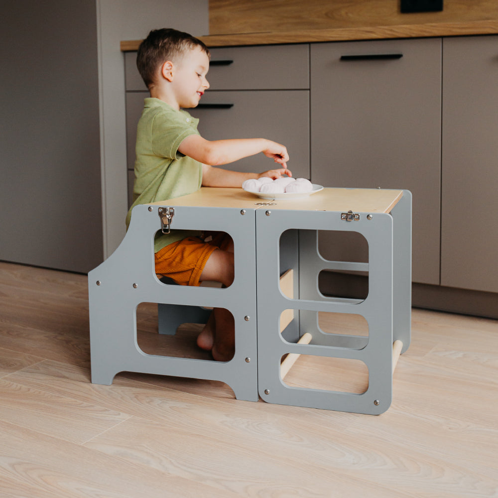 Foldable kitchen tower high chair