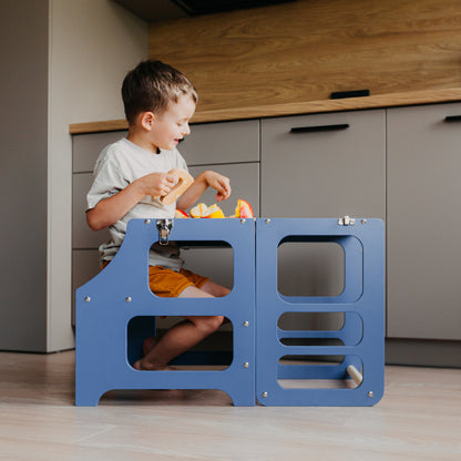 Foldable kitchen tower high chair