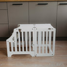 Foldable kitchen tower with slide (striped collection) - Duck Woodworks