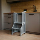 Foldable kitchen tower with slide (striped collection) - Duck Woodworks