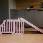 Foldable kitchen tower with slide (striped collection) - Duck Woodworks