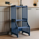 Foldable kitchen tower with slide (striped collection) - Duck Woodworks