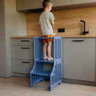 Foldable kitchen tower with slide (striped collection) - Duck Woodworks