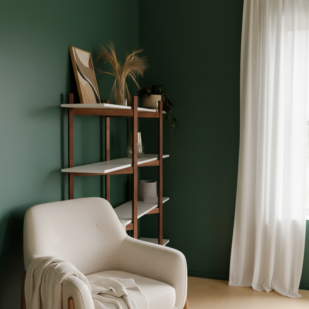 Bücherregal im Mid-Century-Modern-Stil