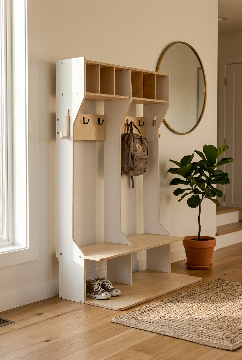 Kinder-Outwear-Organizer – Stabiler Kleiderschrank mit Holzrahmen