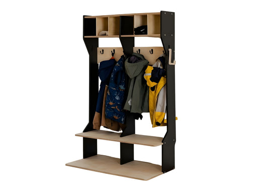 Children's Outwear Organiser – Sturdy Wood Frame Wardrobe | Double