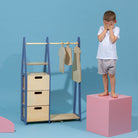 Clothing Rack with drawers (rectangular holes) - Duck Woodworks