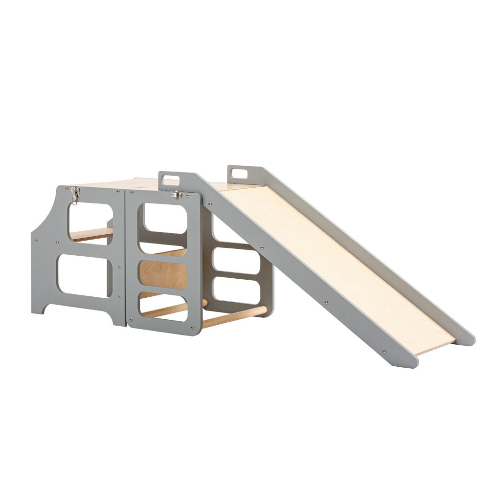 Foldable Kitchen Tower With a Slide - Duck Woodworks