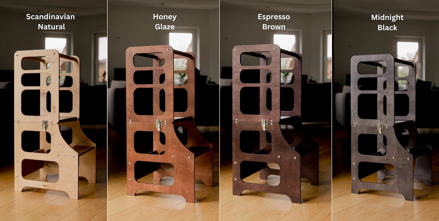 Mid Century Modern Foldable Kitchen Tower Multiple Color Ways